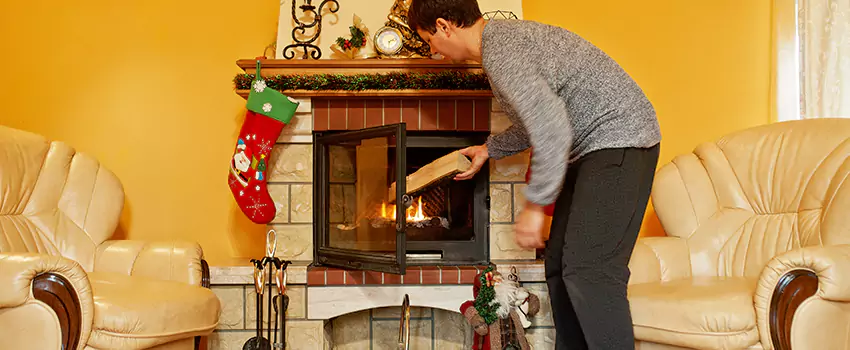 Rusted Metal Fireplace Restoration in Albemarle, North Carolina
